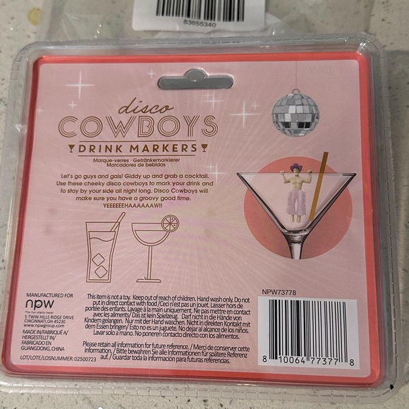 NWT Disco Cowboy Drink Marker Set - Picture 3 of 9